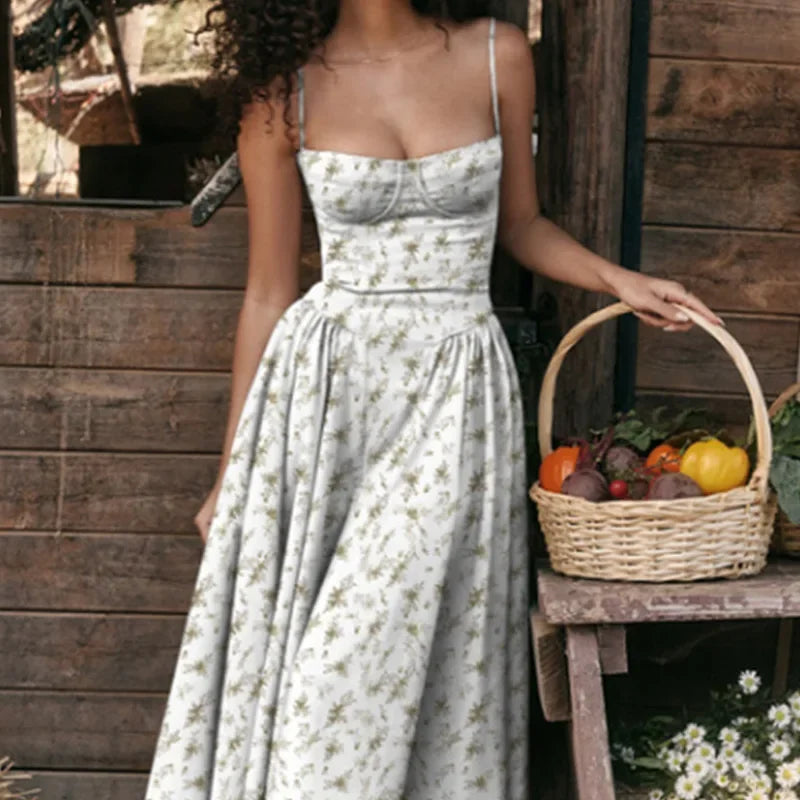 Summer Fashion Red Strapless Midi Dress
