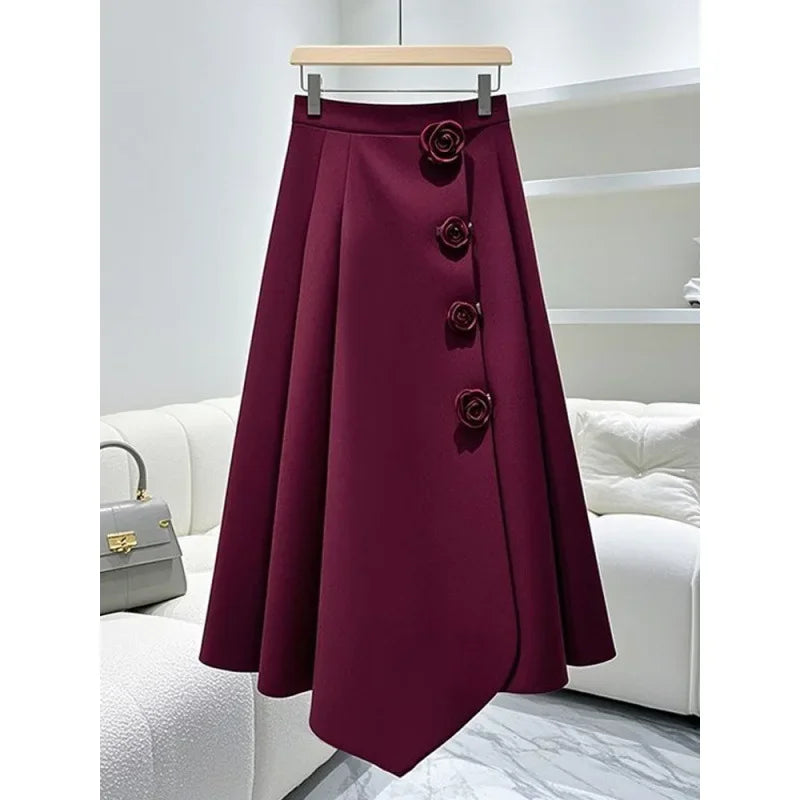 Black Rose Line Skirt