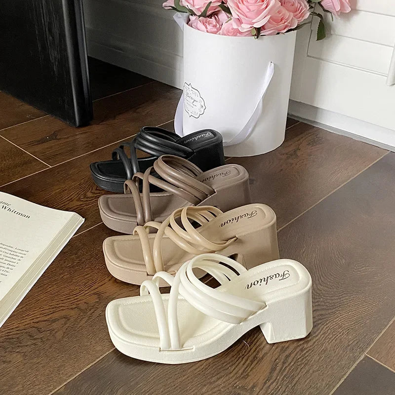 high heel slippers