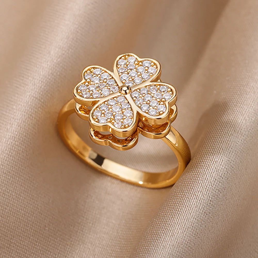 Luxury Zircon Geometric Rings
