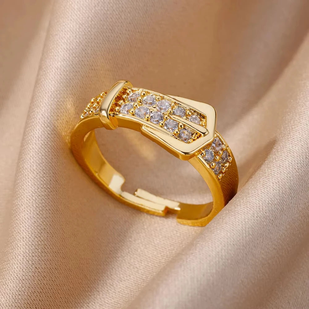Luxury Zircon Geometric Rings