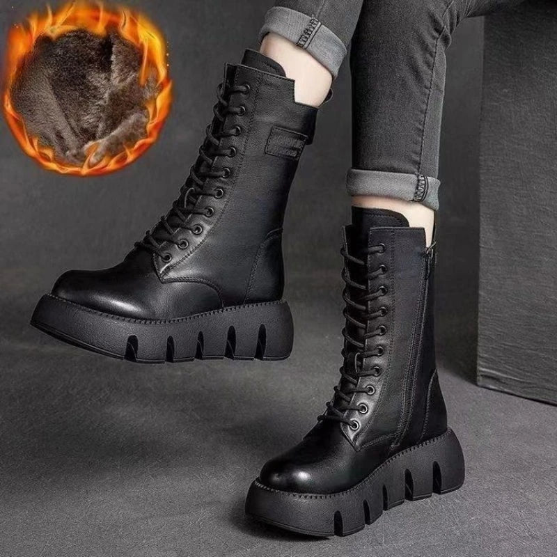 Winter Leather Women Boots