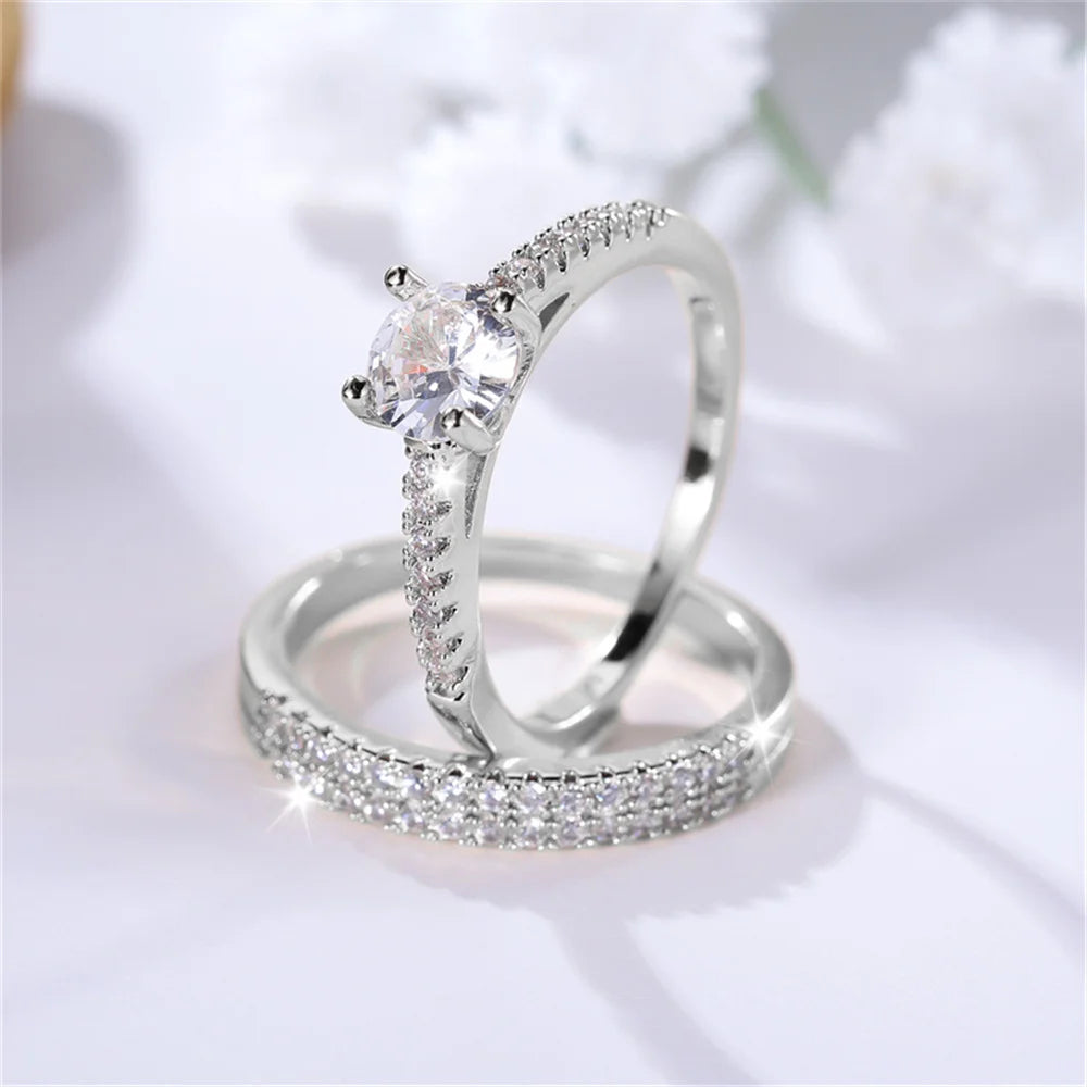 Small Round Zircon Stone Rings
