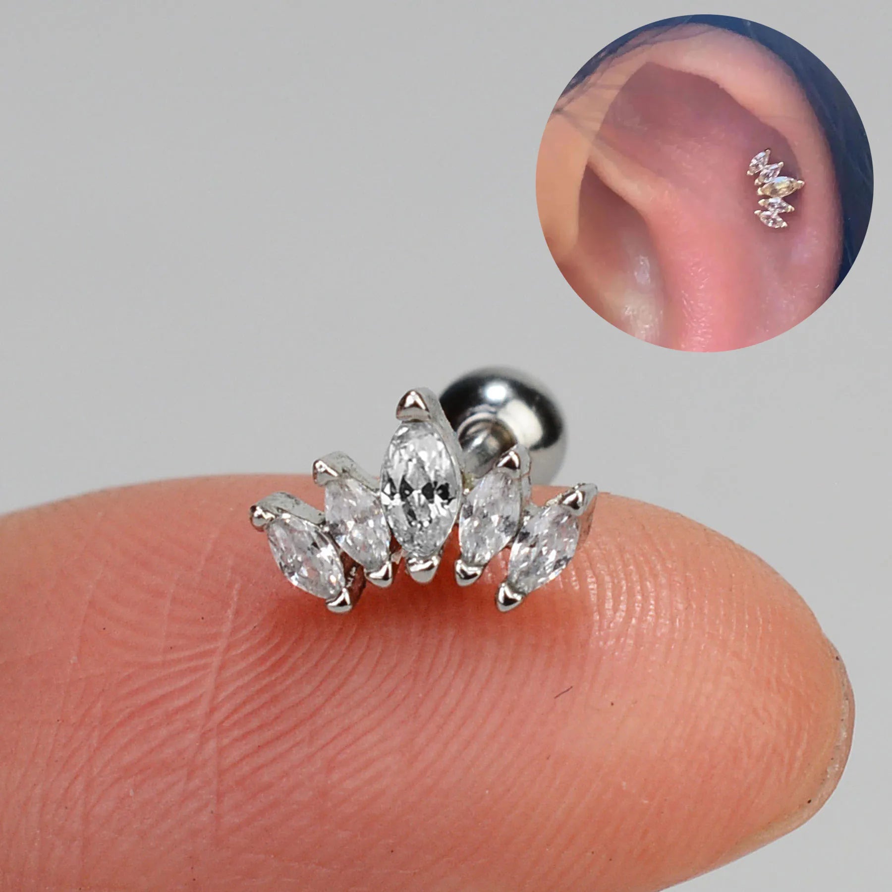 Mini Crystal Stainless Steel studs