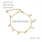 Tassel Stainless Steel Pearl Anklet