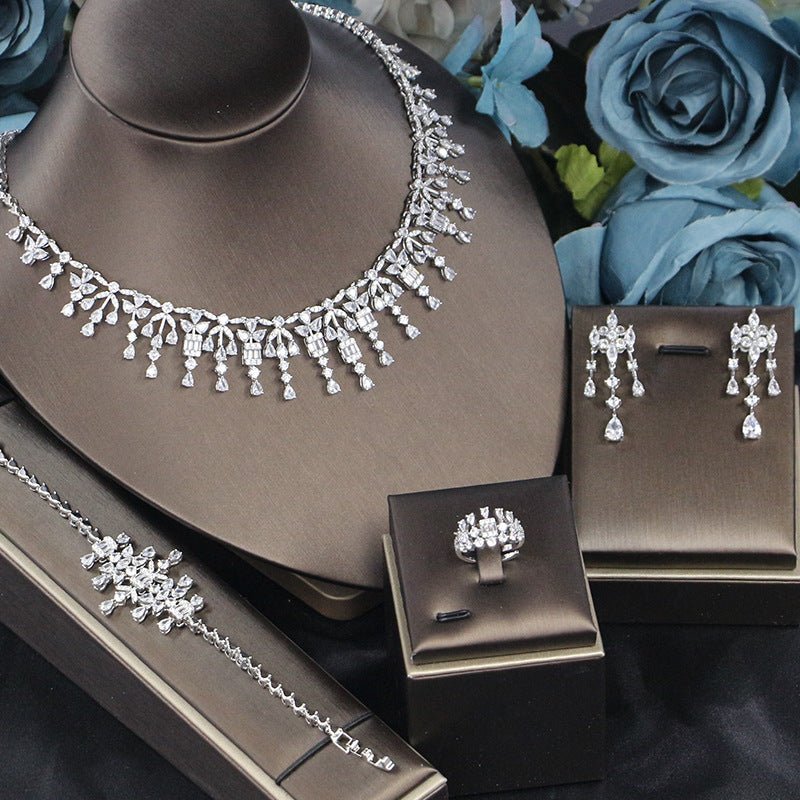 Zircon 3A Necklace Earrings set
