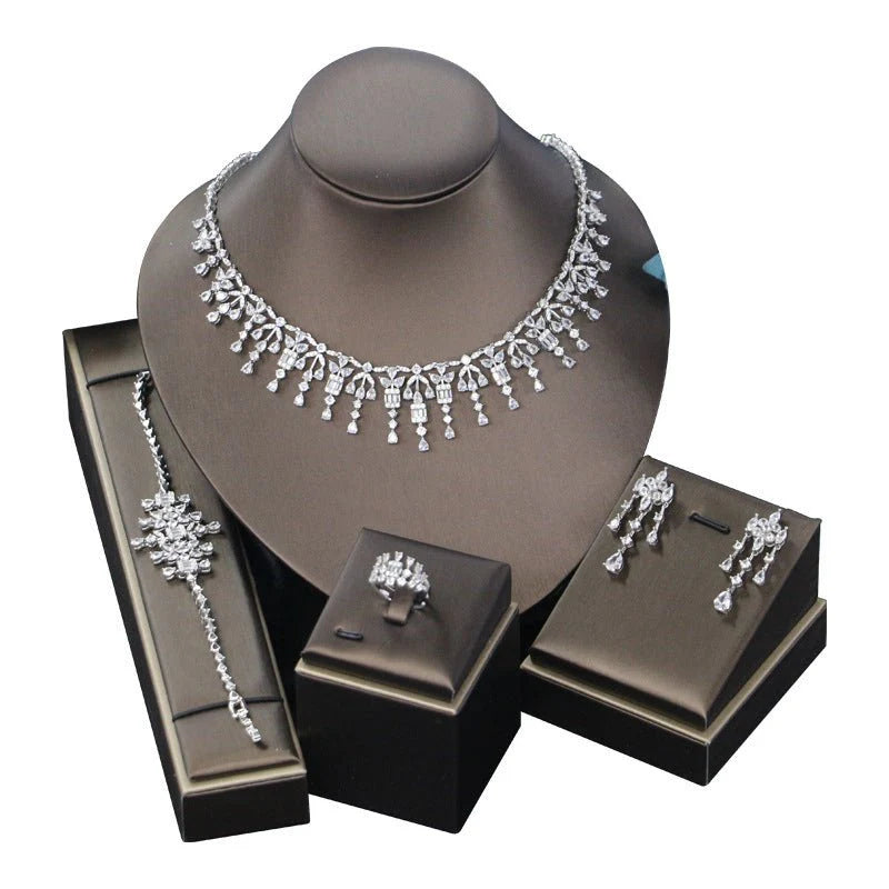 Zircon 3A Necklace Earrings set