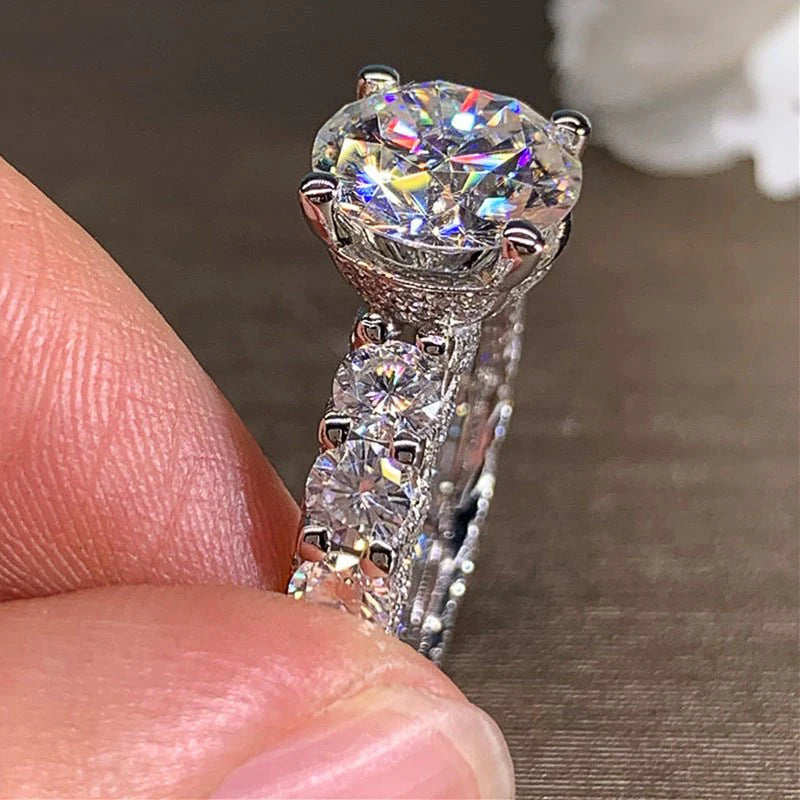 Copper Inlaid Zircon Ring