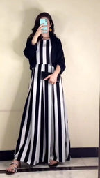 Stitched Linen Printed Maxi-Koti Suit