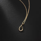 Silver Hollow Drop-Shaped Necklace