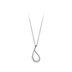 Silver Hollow Drop-Shaped Necklace