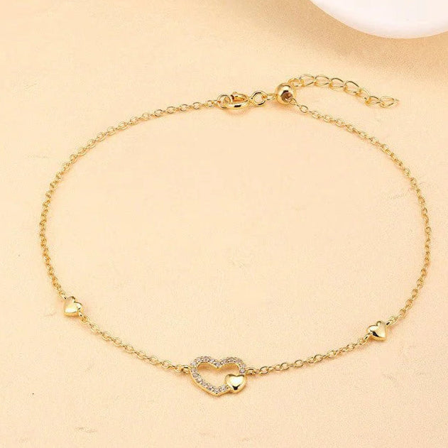Silver Hollow Heart Bracelet