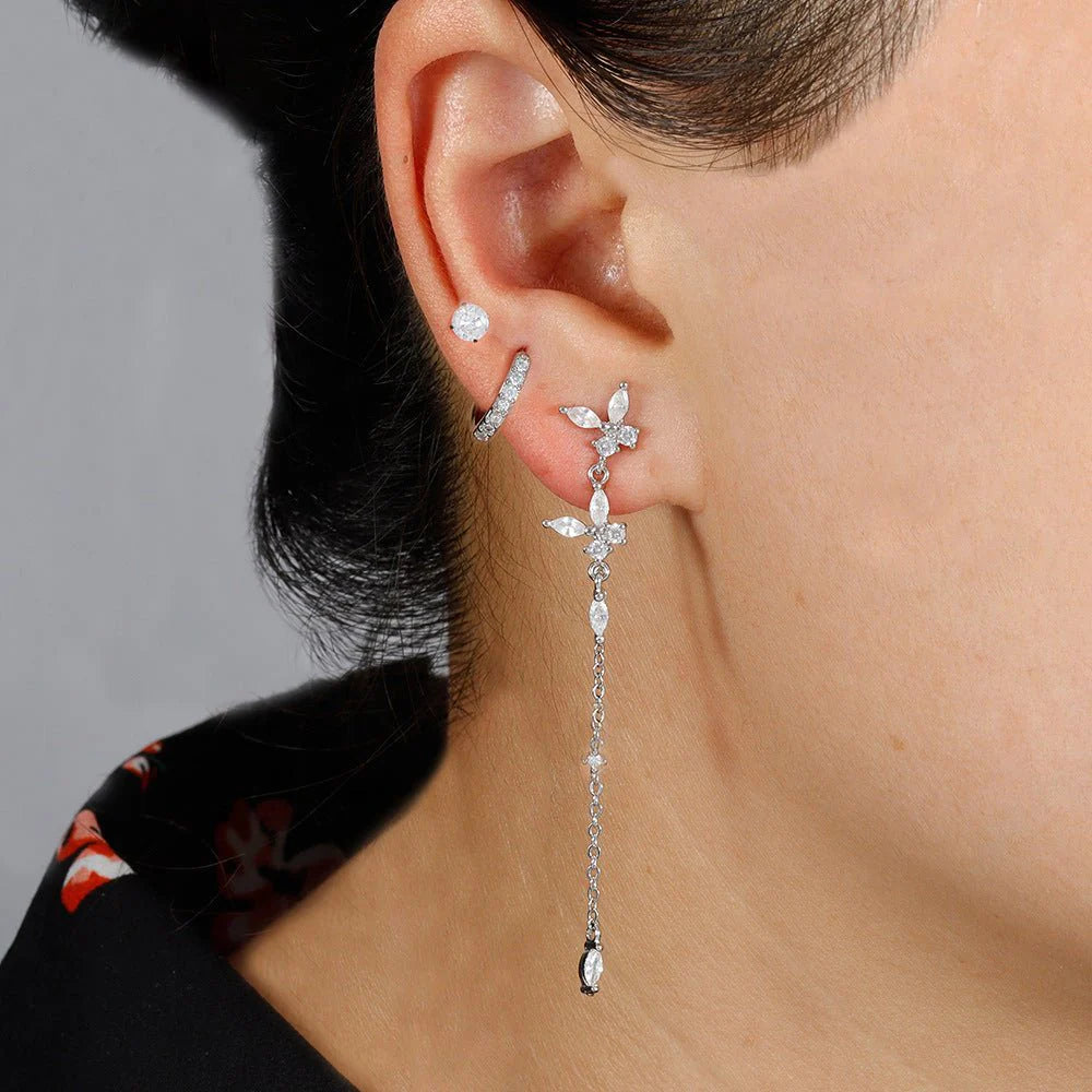 Three-piece Earrings Zircon earrings