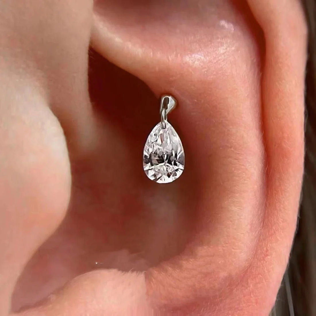 Water Drop Zircon Ear Studs