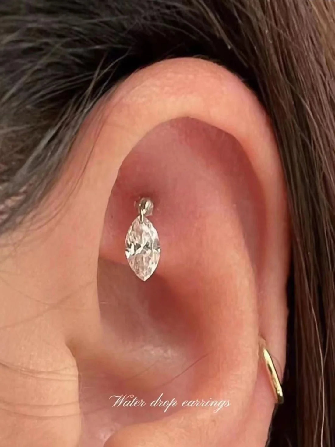 Water Drop Zircon Ear Studs